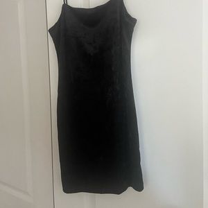 Black velvet mini dress